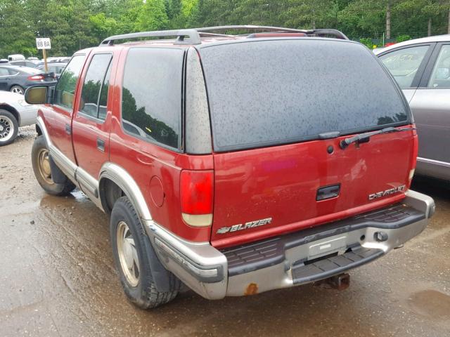 1GNDT13W9X2157918 - 1999 CHEVROLET BLAZER RED photo 3