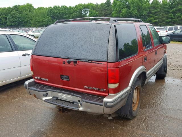 1GNDT13W9X2157918 - 1999 CHEVROLET BLAZER RED photo 4