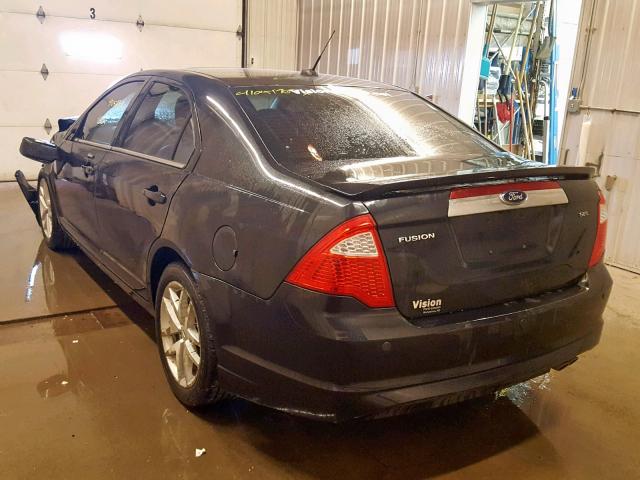 3FAHP0JA4CR438424 - 2012 FORD FUSION SEL BLACK photo 3