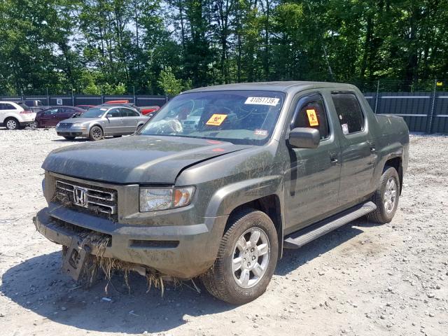 2HJYK16556H519907 - 2006 HONDA RIDGELINE GREEN photo 2