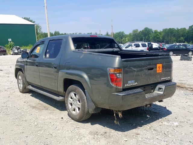 2HJYK16556H519907 - 2006 HONDA RIDGELINE GREEN photo 3