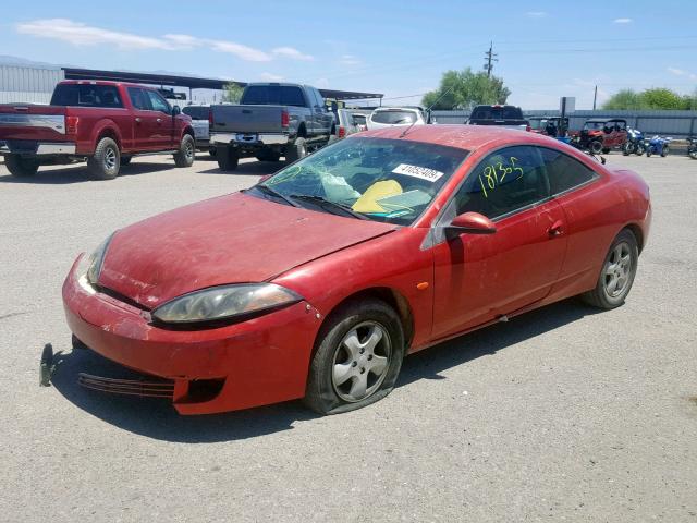 1ZWFT61L9Y5628031 - 2000 MERCURY COUGAR V6 RED photo 2