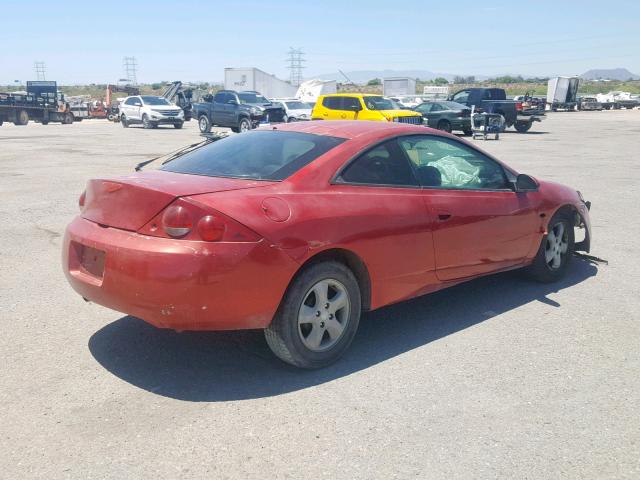 1ZWFT61L9Y5628031 - 2000 MERCURY COUGAR V6 RED photo 4