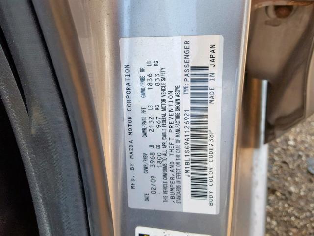 JM1BL1SG9A1126921 - 2010 MAZDA 3 I SILVER photo 10