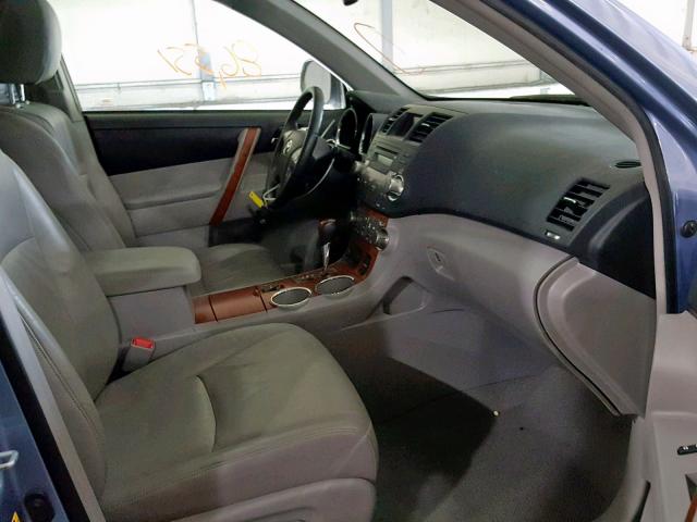 JTEES42A292149410 - 2009 TOYOTA HIGHLANDER BLUE photo 5