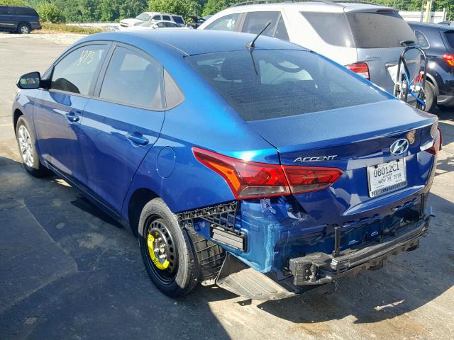 3KPC24A36JE032001 - 2018 HYUNDAI ACCENT SE BLUE photo 3