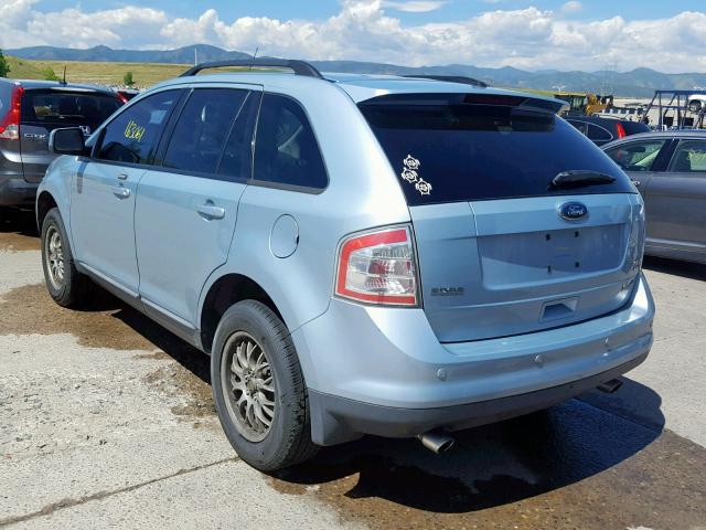 2FMDK48C38BA71555 - 2008 FORD EDGE SEL BLUE photo 3