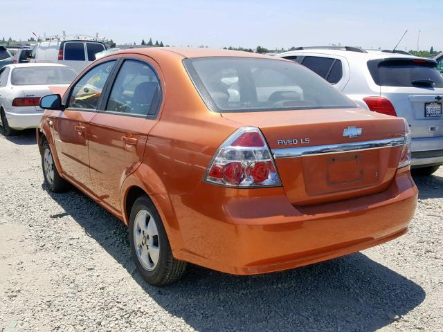 KL1TD56657B132199 - 2007 CHEVROLET AVEO BASE Narıncı foto 3