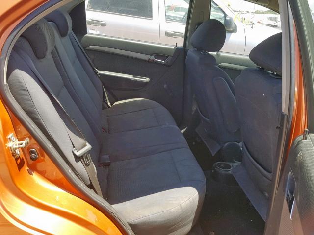 KL1TD56657B132199 - 2007 CHEVROLET AVEO BASE Narıncı foto 6