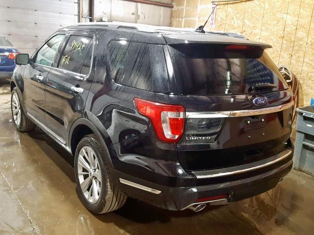 1FM5K8F81KGB11545 - 2019 FORD EXPLORER L BLACK photo 3