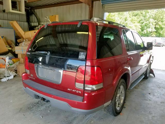 5LMEU68H44ZJ07344 - 2004 LINCOLN AVIATOR RED photo 4