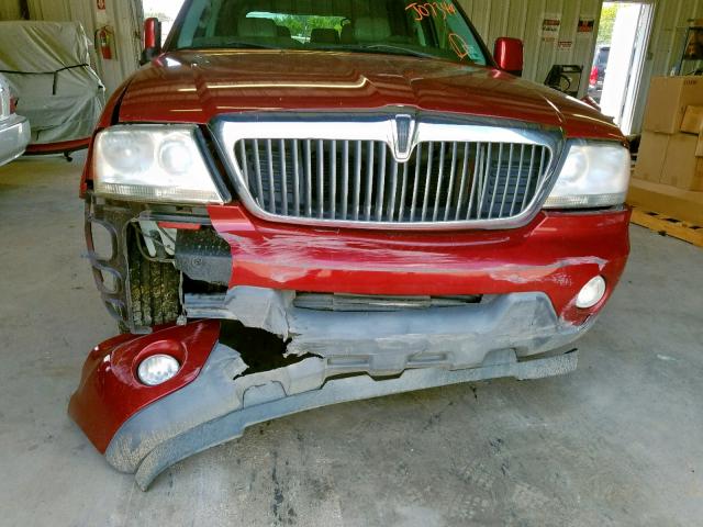 5LMEU68H44ZJ07344 - 2004 LINCOLN AVIATOR RED photo 9