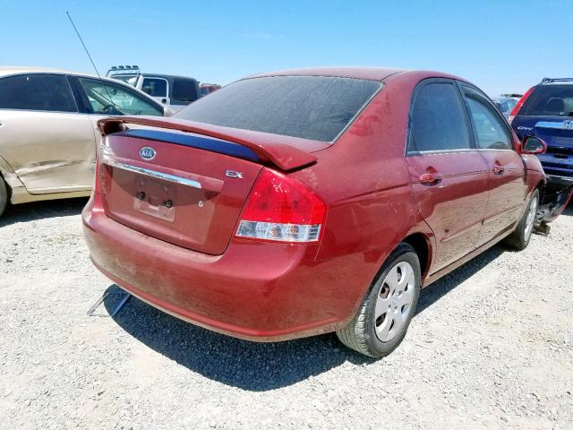 KNAFE122375461803 - 2007 KIA SPECTRA EX RED photo 4