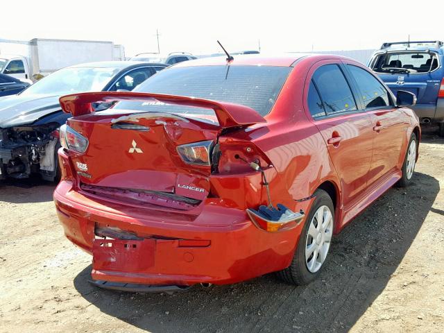 JA32U2FUXFU008657 - 2015 MITSUBISHI LANCER ES RED photo 4