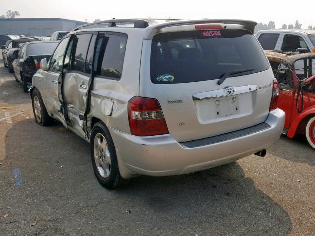 JTEDP21A060114827 - 2006 TOYOTA HIGHLANDER SILVER photo 3