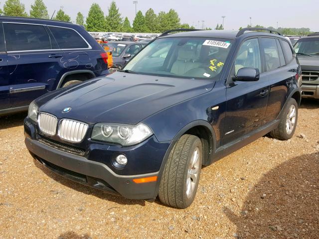 WBXPC93459WJ25257 - 2009 BMW X3 XDRIVE3 BLUE photo 2