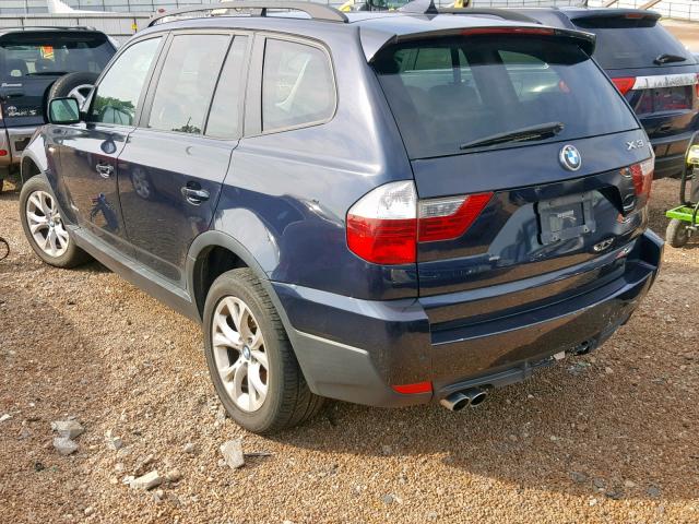 WBXPC93459WJ25257 - 2009 BMW X3 XDRIVE3 BLUE photo 3