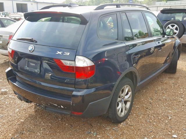 WBXPC93459WJ25257 - 2009 BMW X3 XDRIVE3 BLUE photo 4