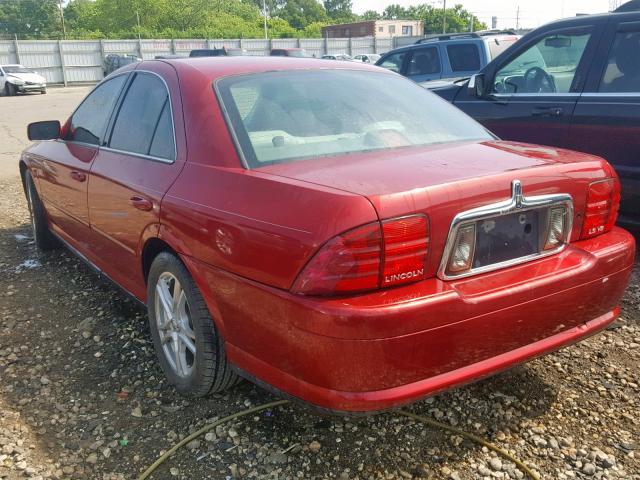 1LNHM87A52Y673029 - 2002 LINCOLN LS RED photo 3