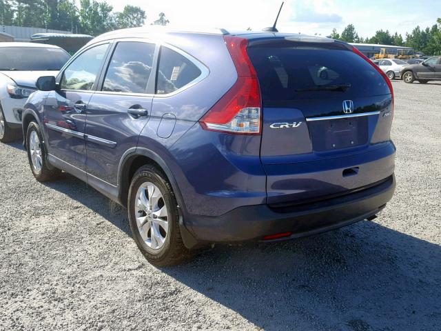 JHLRM4H73CC023721 - 2012 HONDA CR-V EXL BLUE photo 3