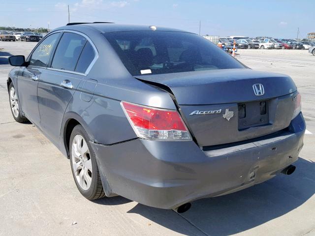 5KBCP3F87AB004834 - 2010 HONDA ACCORD EXL GRAY photo 3