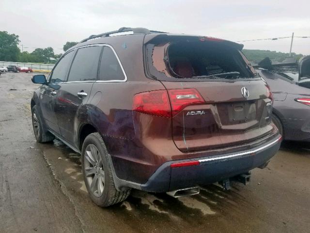 2HNYD2H57BH540974 - 2011 ACURA MDX ADVANC BROWN photo 3