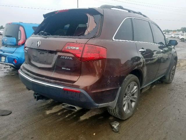 2HNYD2H57BH540974 - 2011 ACURA MDX ADVANC BROWN photo 4