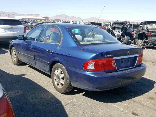 KNAGD128435206518 - 2003 KIA OPTIMA BLUE photo 3