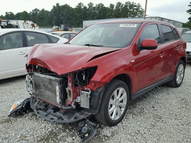 4A4AP3AU8FE043301 - 2015 MITSUBISHI OUTLANDER RED photo 2