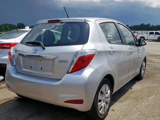 JTDKTUD30CD507120 - 2012 TOYOTA YARIS SILVER photo 4