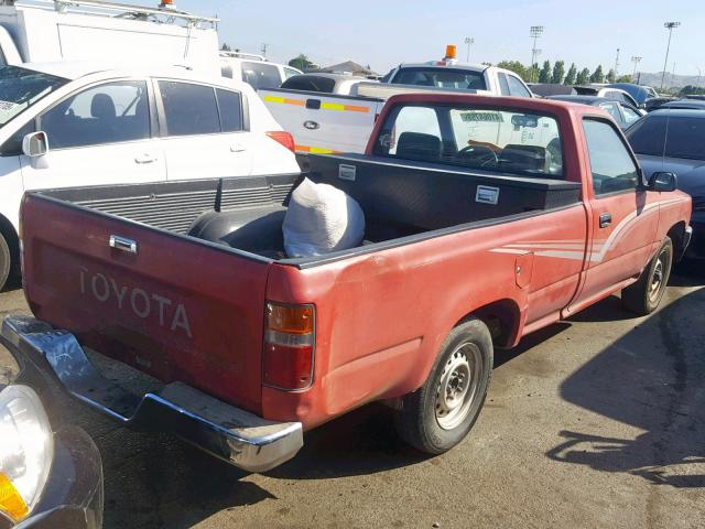 JT4RN82P0K0002173 - 1989 TOYOTA PICKUP 1/2 RED photo 4