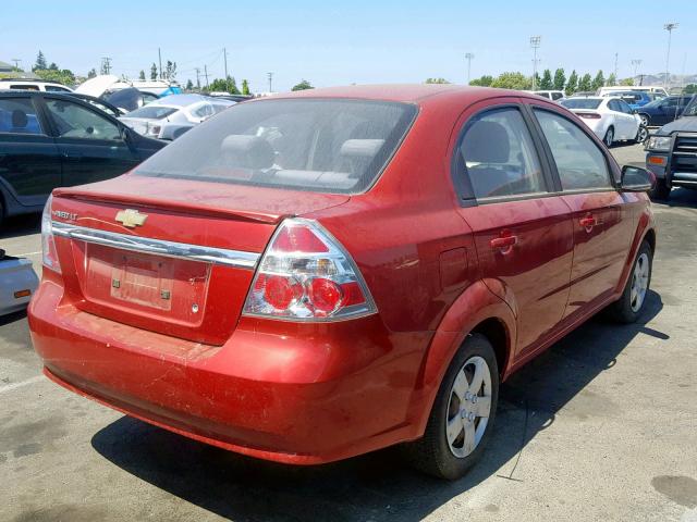 KL1TD5DE1AB092415 - 2010 CHEVROLET AVEO LS RED photo 4