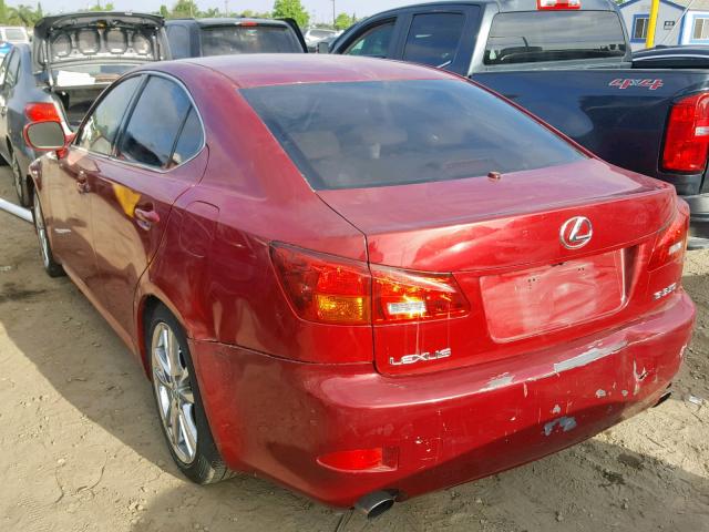 JTHBE262765009089 - 2006 LEXUS IS 350 BURGUNDY photo 3