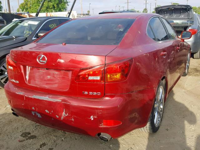 JTHBE262765009089 - 2006 LEXUS IS 350 BURGUNDY photo 4