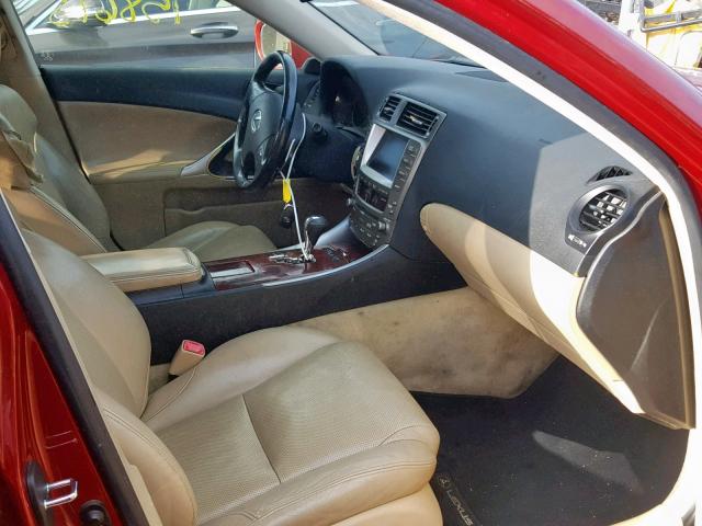 JTHBE262765009089 - 2006 LEXUS IS 350 BURGUNDY photo 5