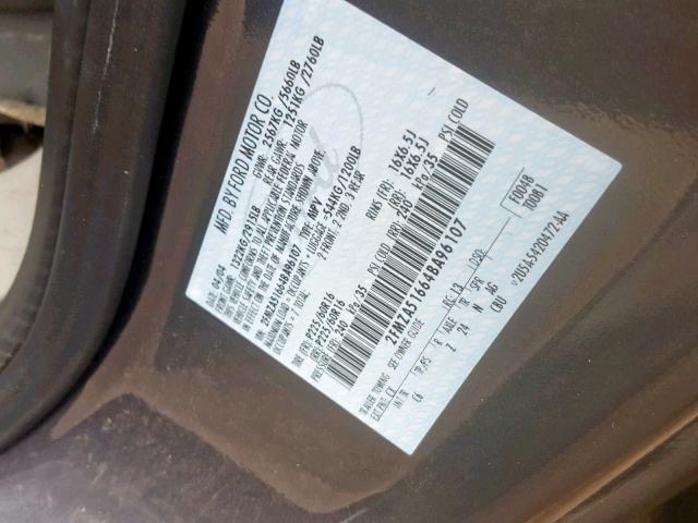 2FMZA51664BA96107 - 2004 FORD FREESTAR S GRAY photo 10