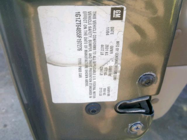 1G1ZT64855F197276 - 2005 CHEVROLET MALIBU MAX 银色 照片 10