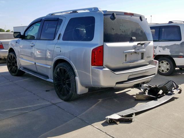 5N3AA08C78N914747 - 2008 INFINITI QX56 SILVER photo 3