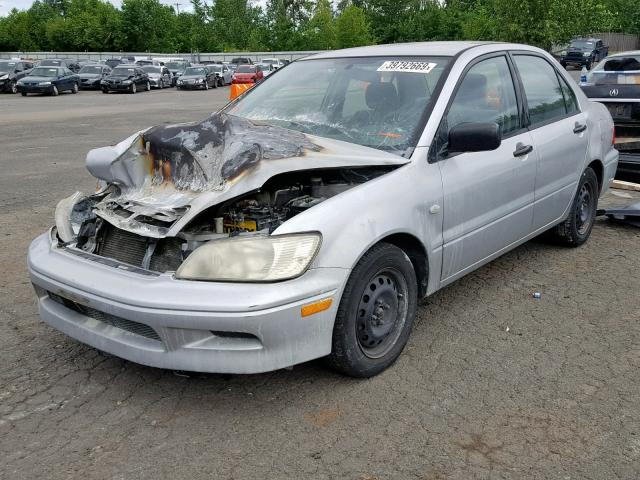 JA3AJ26E42U073446 - 2002 MITSUBISHI LANCER ES SILVER photo 2