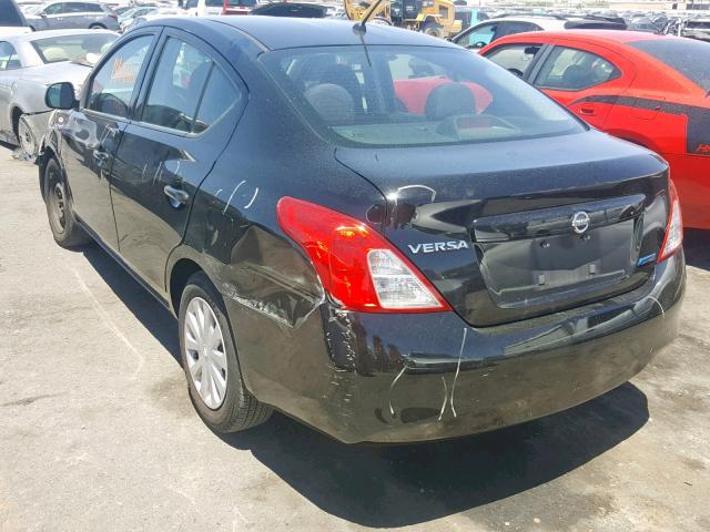 3N1CN7AP6CL826266 - 2012 NISSAN VERSA S BLACK photo 3