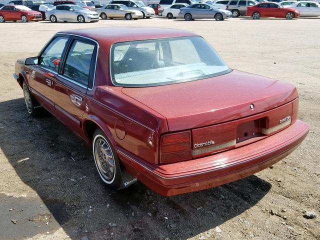 1G3AG54N8P6323335 - 1993 OLDSMOBILE CUTLASS CI BURGUNDY photo 3