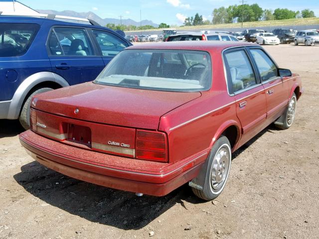 1G3AG54N8P6323335 - 1993 OLDSMOBILE CUTLASS CI BURGUNDY photo 4