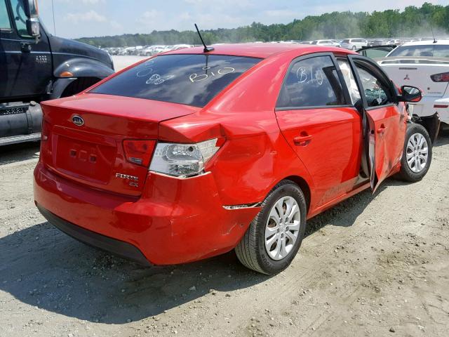 KNAFU4A21A5049747 - 2010 KIA FORTE EX RED photo 4