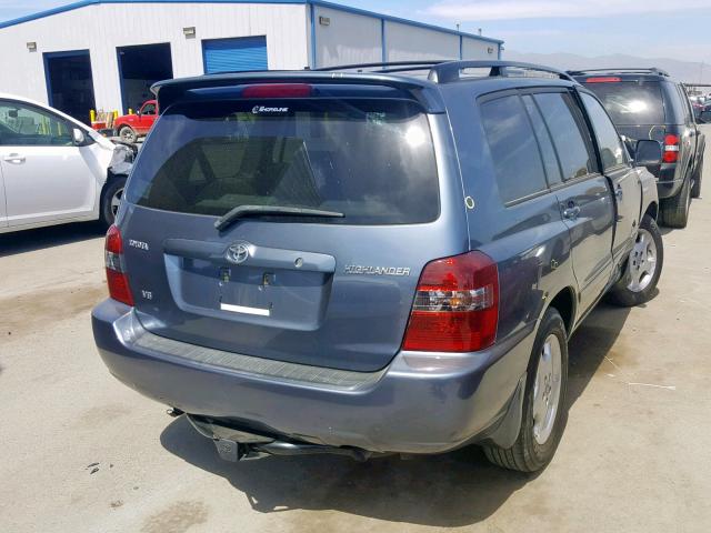 JTEDP21A260095634 - 2006 TOYOTA HIGHLANDER BLUE photo 4