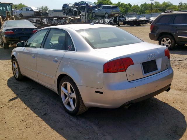 WAUDH78E67A119997 - 2007 AUDI A4 3.2 QUA SILVER photo 3