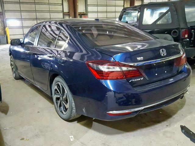 1HGCR2F89GA137956 - 2016 HONDA ACCORD EXL BLUE photo 3