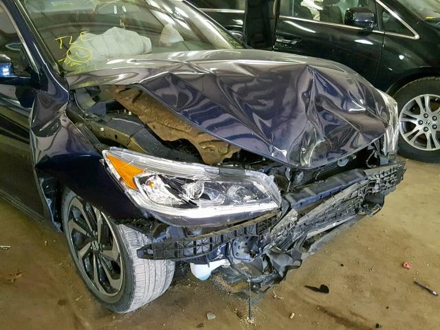 1HGCR2F89GA137956 - 2016 HONDA ACCORD EXL BLUE photo 9