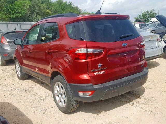 MAJ3P1TE2JC196129 - 2018 FORD ECOSPORT S RED photo 3