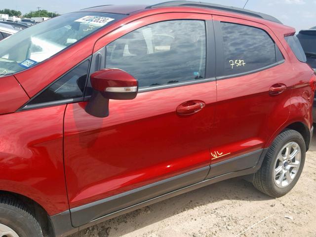 MAJ3P1TE2JC196129 - 2018 FORD ECOSPORT S RED photo 9