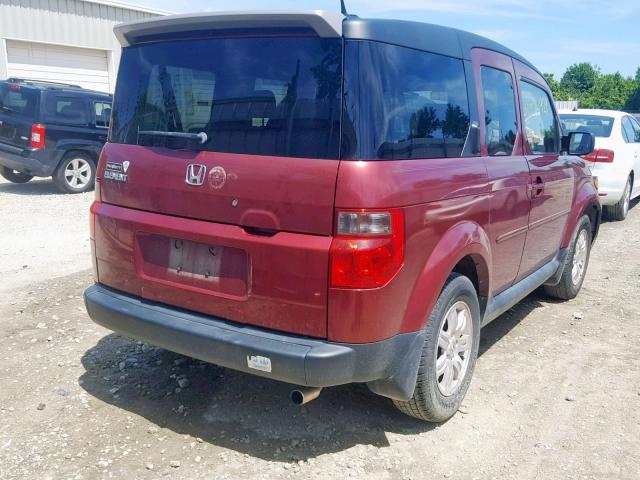 5J6YH18728L001092 - 2008 HONDA ELEMENT EX RED photo 4